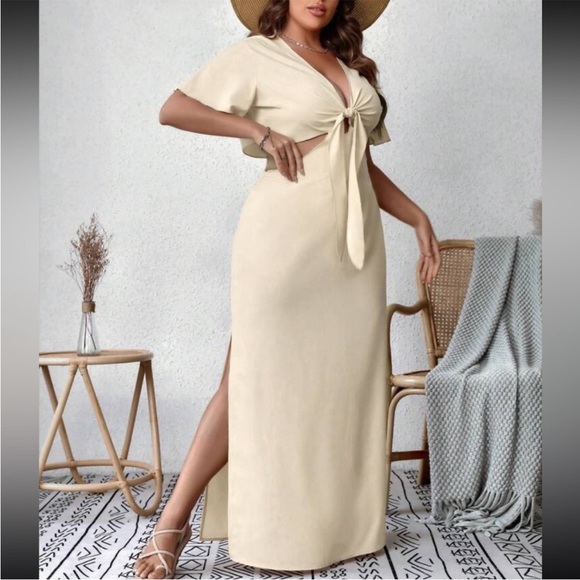 Boho cut out knot front maxi dress - Picture 7 of 10